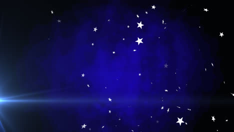 Animation-of-christmas-stars-falling-over-dark-blue-background