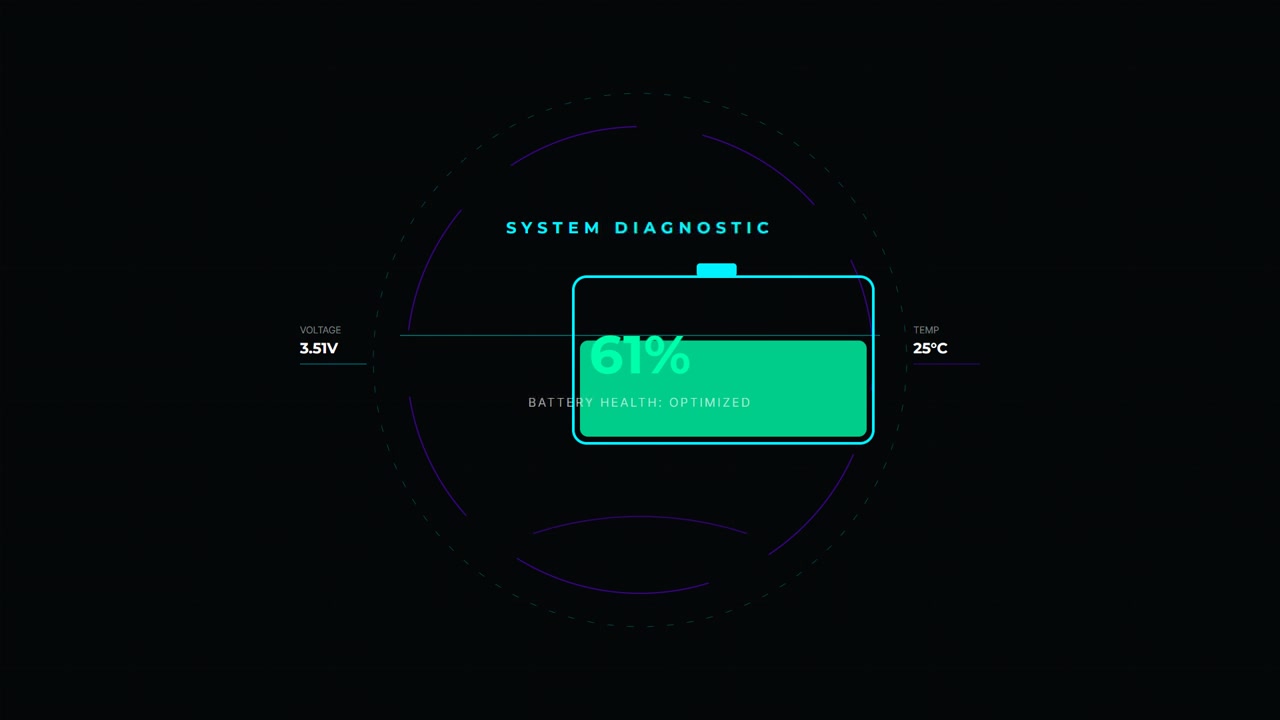 Digital Battery Charging Diagnostic Interface Animation