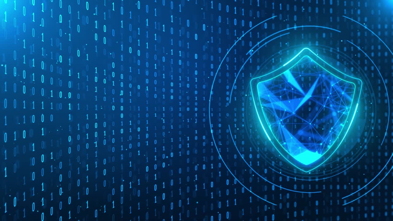 animación del concepto de seguridad cibernética de seguridad digital de bucle de 4k.
