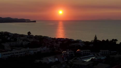 Aaerial-Drone-vew-of-Acharavi-village-The-northern-part-of-the-island-of-Corfu-in-Greece