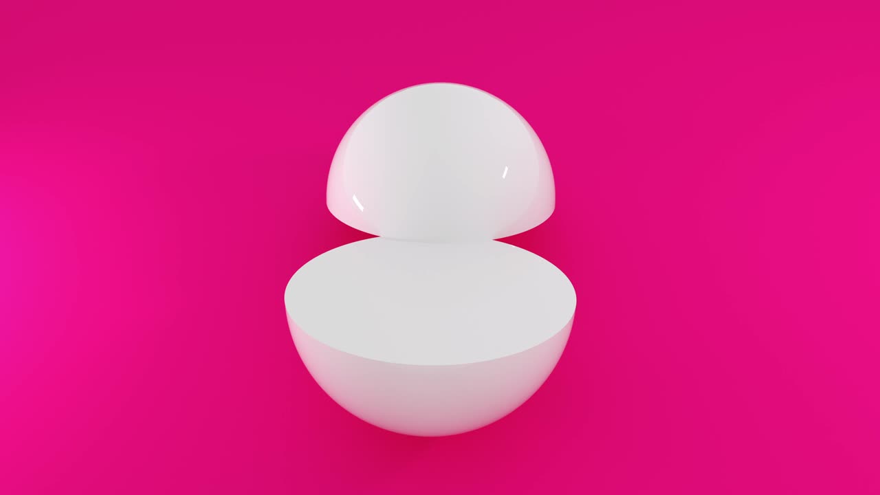 esfera 3d abstracta girando en la mitad. animación de bucle sin costuras de 4k.