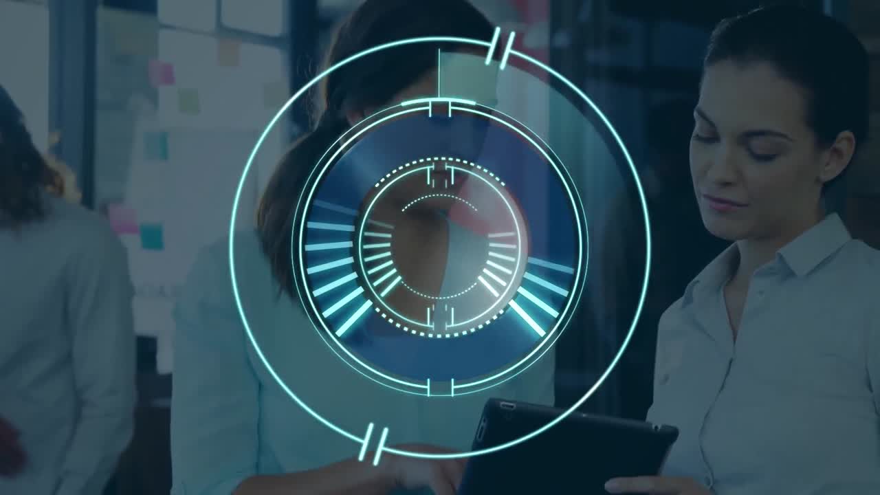 animación de la interfaz digital sobre la gente de negocios que habla