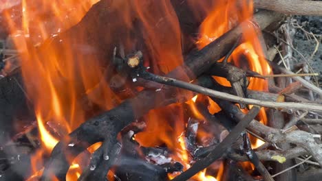 un pozo de fuego con un fuego de tronco furioso