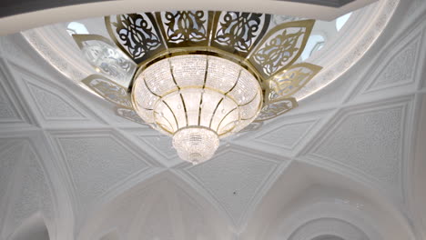 ornate crystal chandelier in a mosque or palace interior