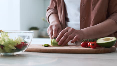 woman preparing a salad