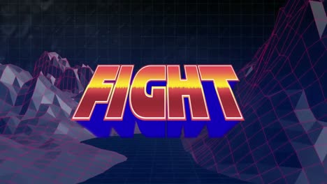 Animation-of-fight-in-metaverse-space-on-black-background