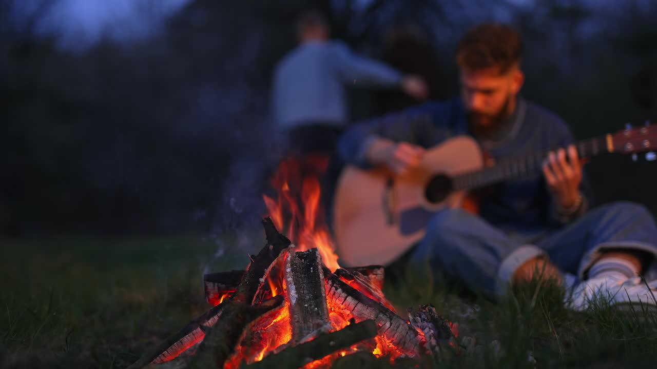 Campfire Gathering with Music