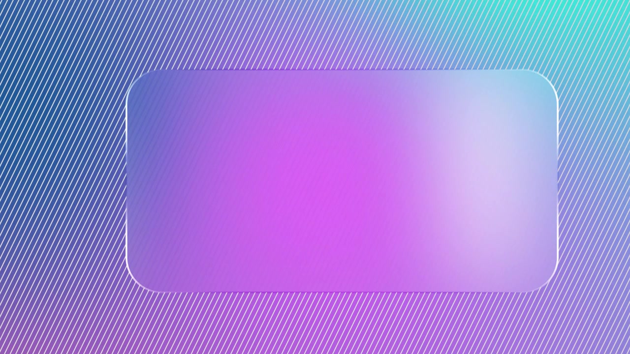 Animated Glassmorphism Rectangle with Gradient Colors and Diagonal Lines