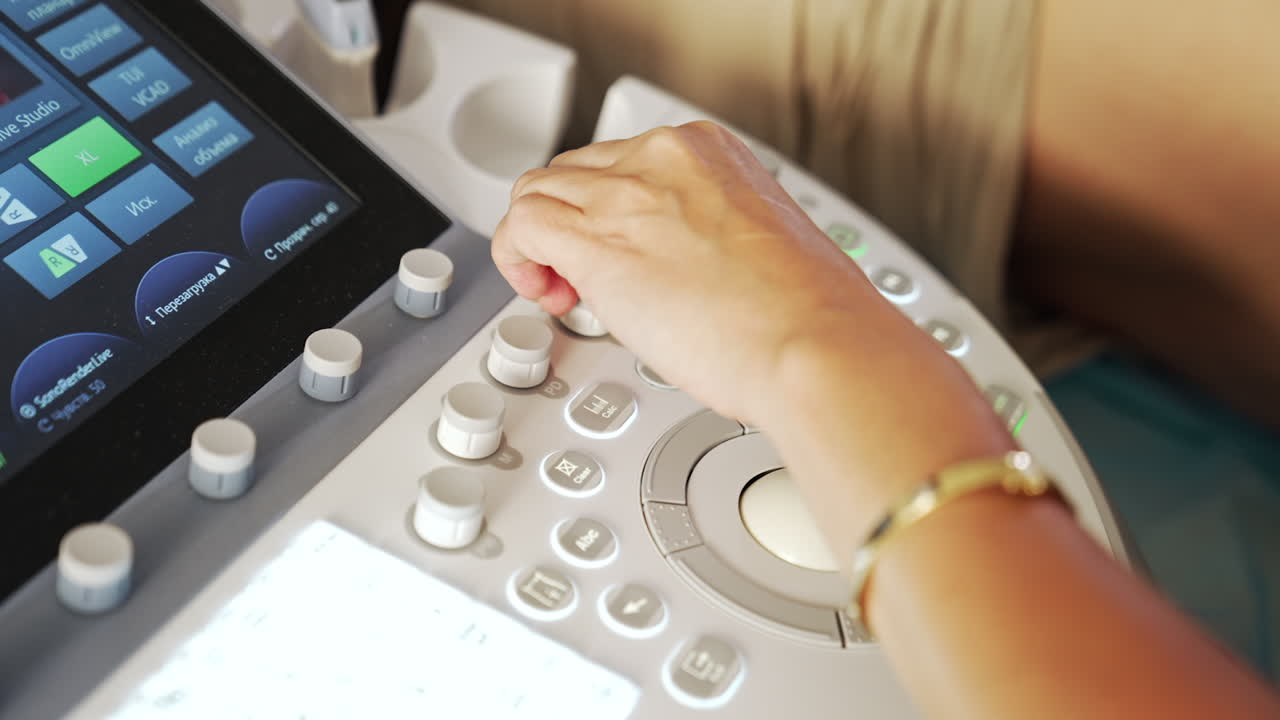 Woman using an Ultrasound Machine