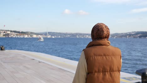 woman looking at istanbul view