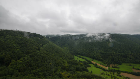 Timelapse-shot-with-a-lot-of-fog-and-dense-clouds