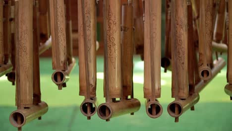 row of angklung musical instrument