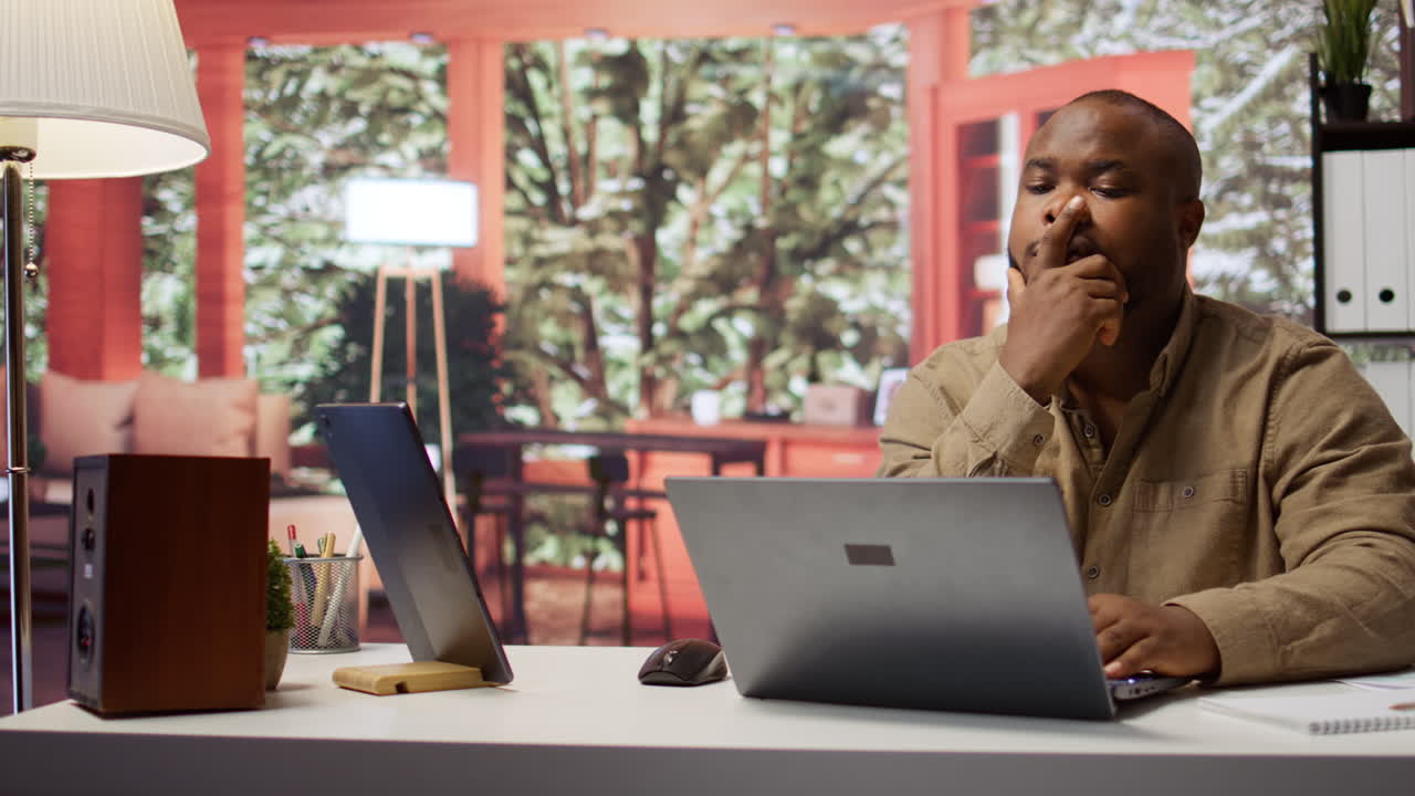 Entrepreneur thinking of a new strategy to obtain more funds and expand business