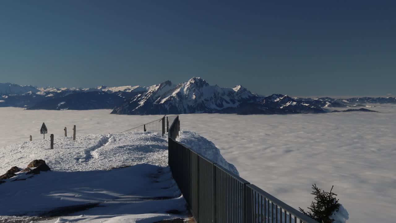 Cloud inversion in the mountains, winter