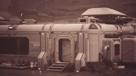 una estación espacial futurista en un planeta alienígena