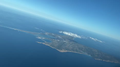 Aerial-view-of-Formentera--in-a-sunny-afternoon