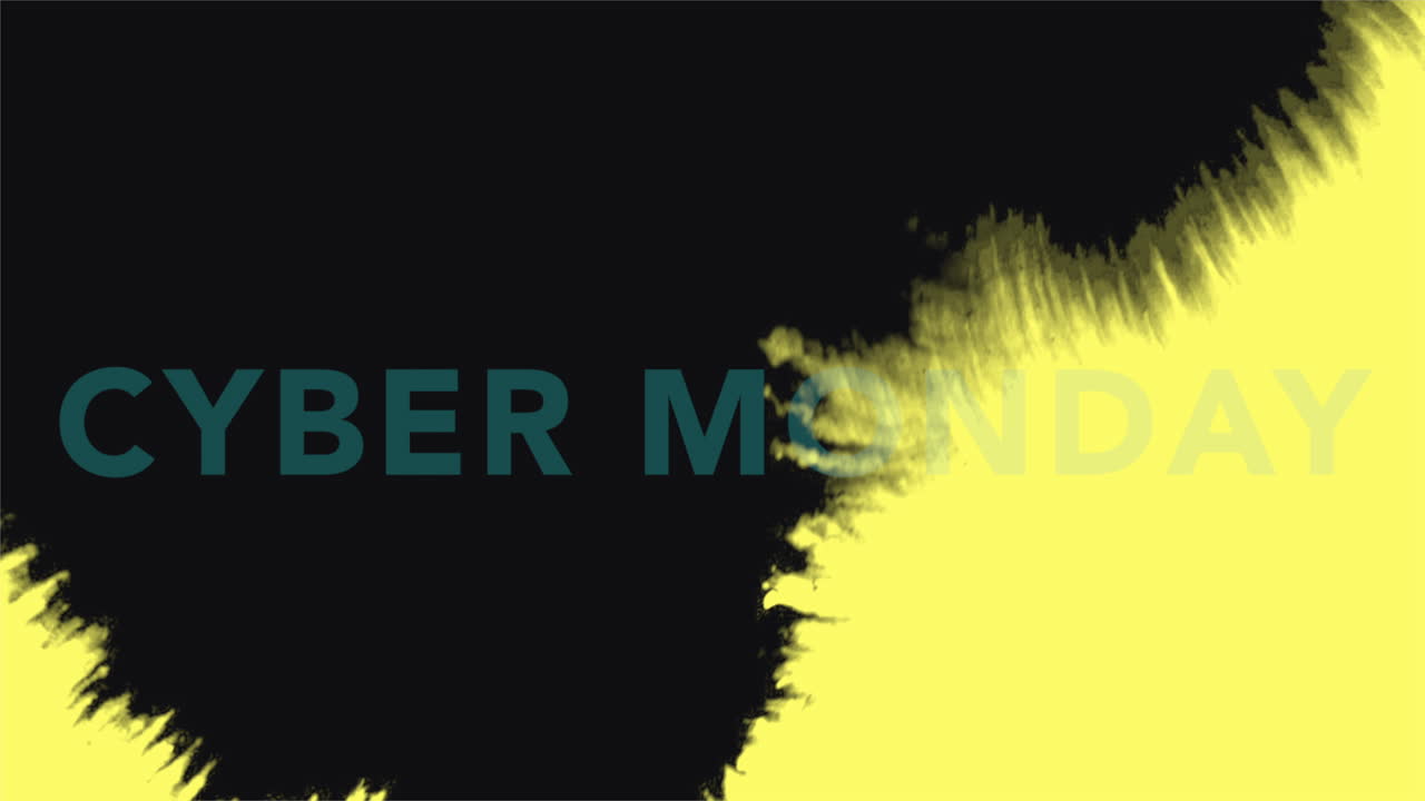 lunes cibernético con pinceles de arte negro y amarillo en degradado moderno