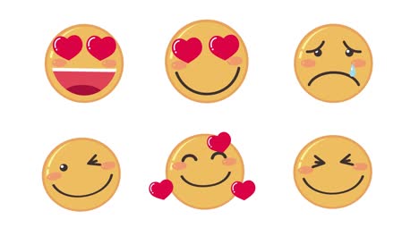 various emoticons displaying different emotions and interactions