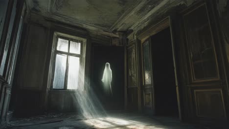 ghost in an abandoned mansion
