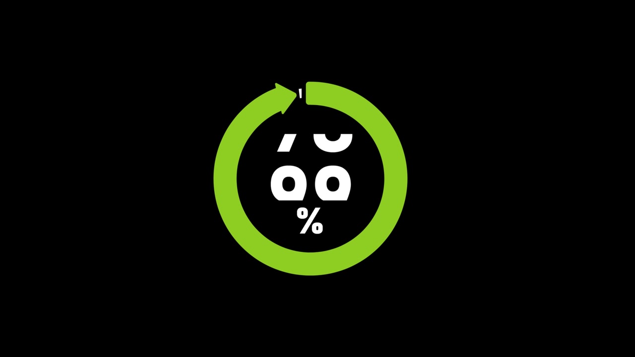 100% loading circle animation (4K)