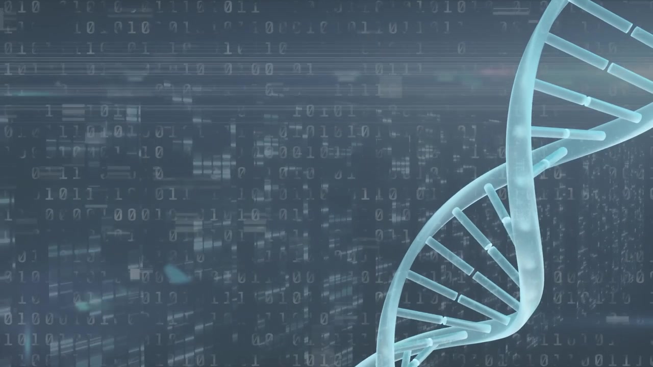 Animation of data processing over dna strand