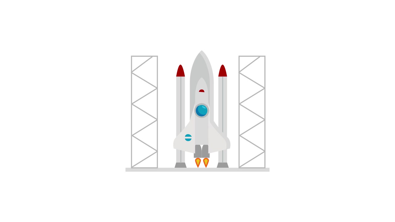 Animated Rocket Assembly on Launchpad