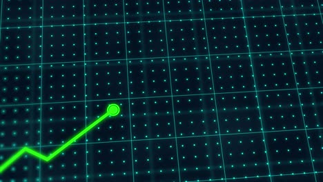 green growing line graph going up, concept of business development