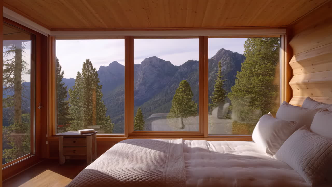 Bedroom with a stunning mountain view