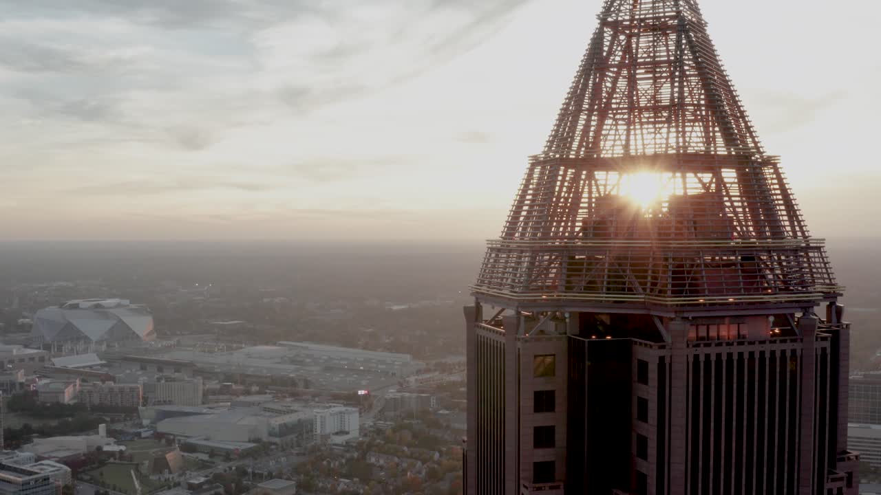 Sunset in Atlanta of Midtown near the Bank of America tower