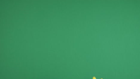 hands counting from 1 to 5. hands with protective rubber gloves show one, two, three, four, five fingers and sign ok over chroma key green screen background. 4k video