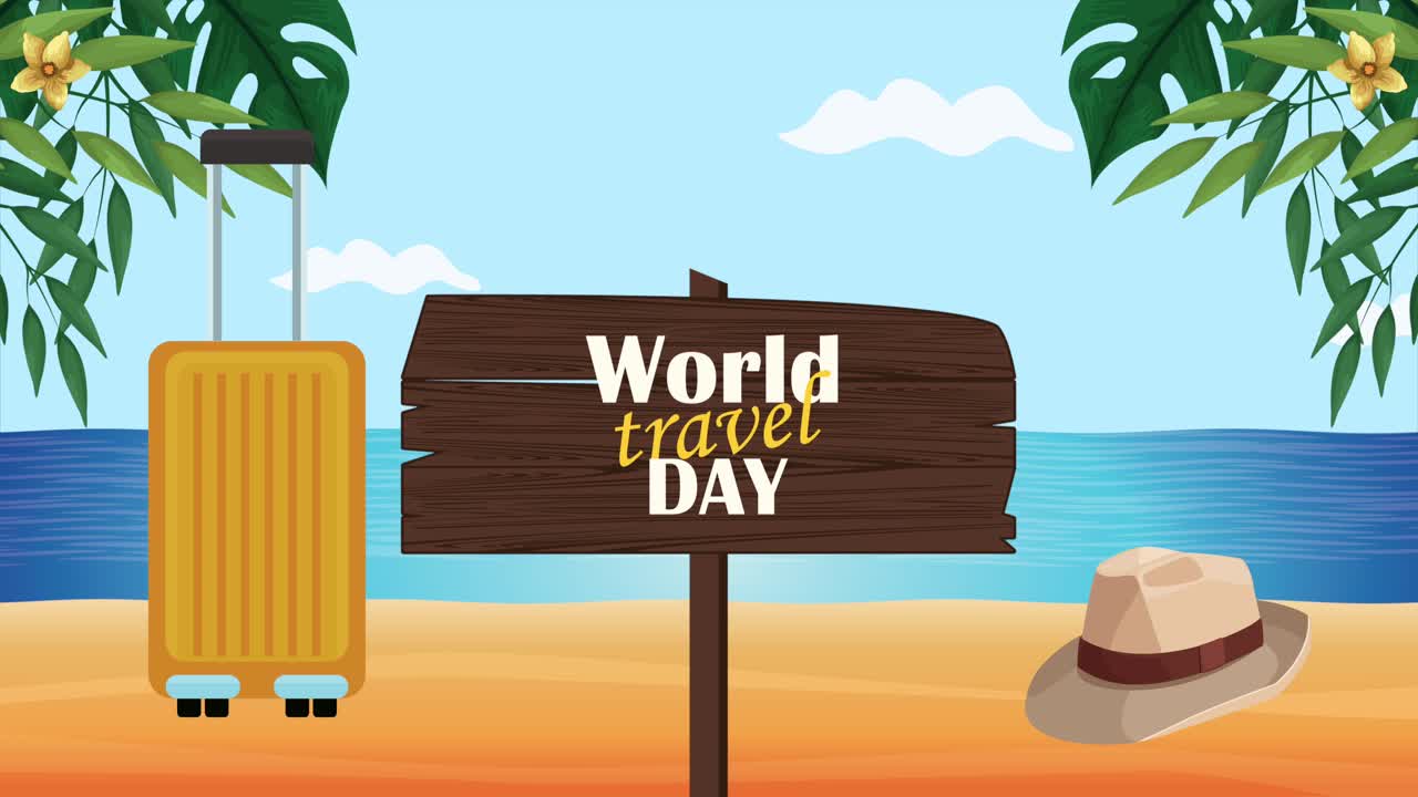 animación de letras para el día mundial del turismo