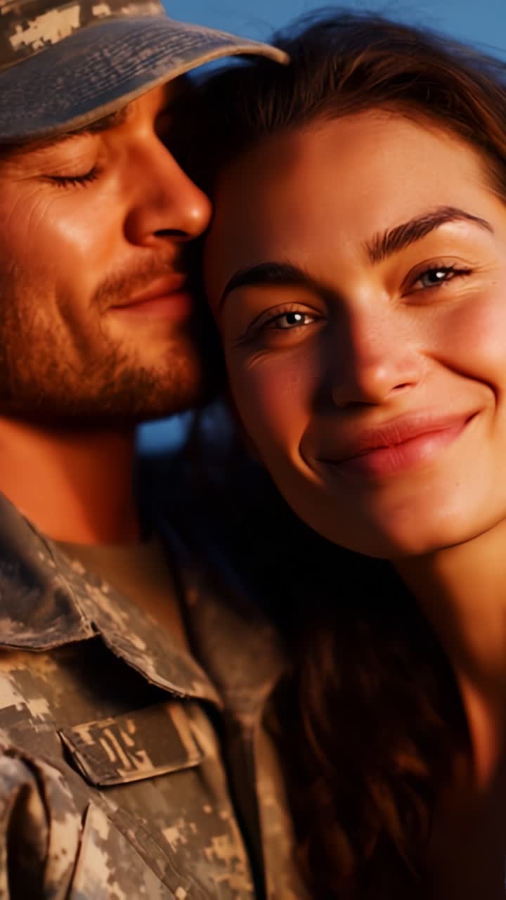 Un tenero momento condiviso tra due persone, che mostra gioia, amore e connessione sullo sfondo caldo di un tramonto, catturando l'essenza della compagnia