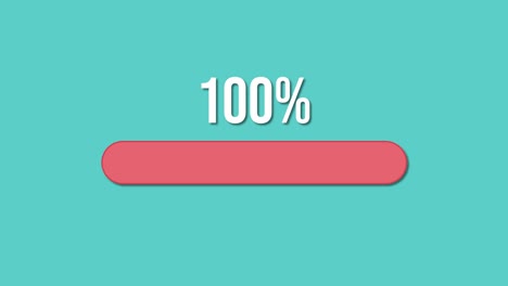 a vibrant animation of a percentage bar smoothly filling from 16% to 100% against a teal background