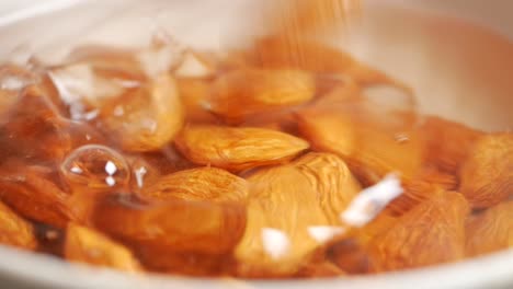 soaking almonds in water