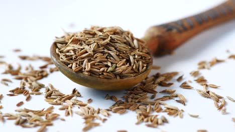 cumin seeds in a wooden spoon