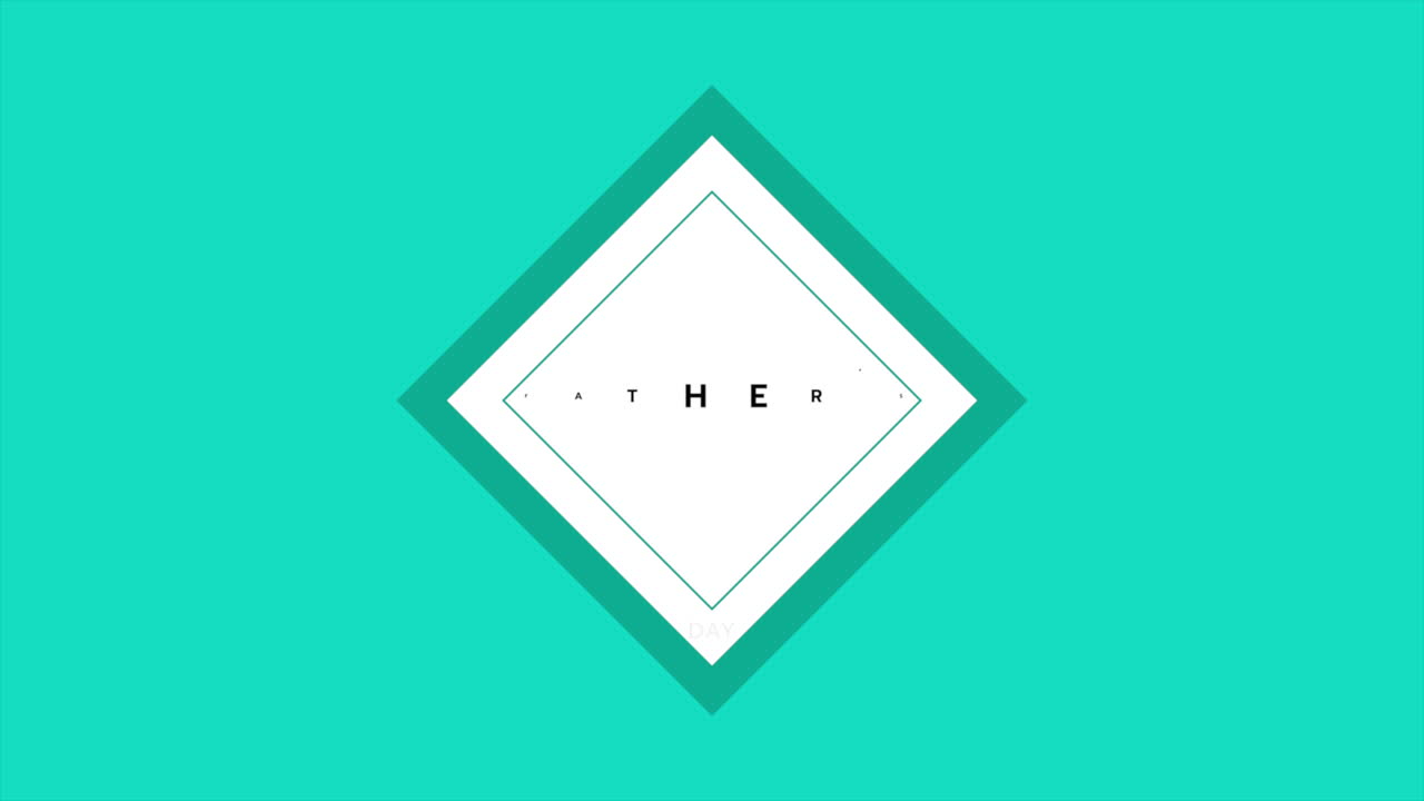 패션 초록색 그라데이션에 사각형의 현대 아버지의 날 텍스트