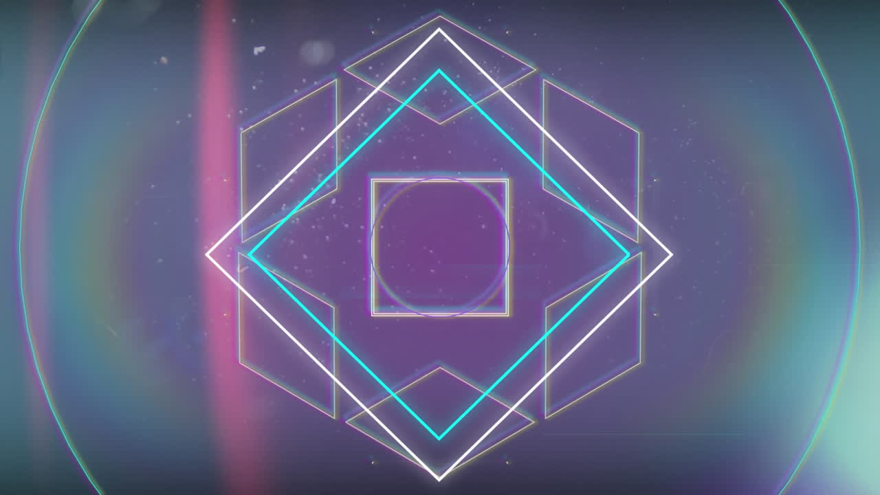 검은색 배경을 가진 기하학적 모양의 애니메이션