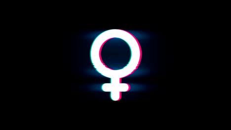 male sign gender symbol on glitch retro vintage animation.