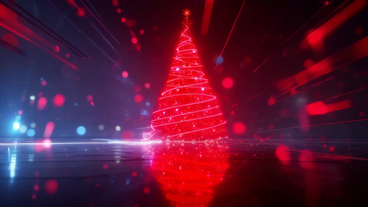árbol de navidad rojo de neón