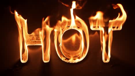 flames form the word hot against a dark background, creating a captivating display of fire and energy