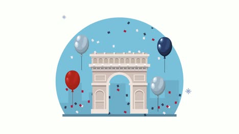 france independence day with arch of triumph
