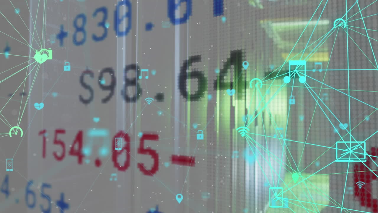 컴퓨터 서버를 통해 데이터 처리의 애니메이션