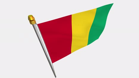 loop video of guinea flag  fluttering in the wind, slow motion video of 4k , with alpha channel