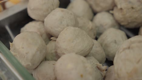 Homemade-Asian-Beef-Meatballs-For-Shabu-Shabu,-Close-up