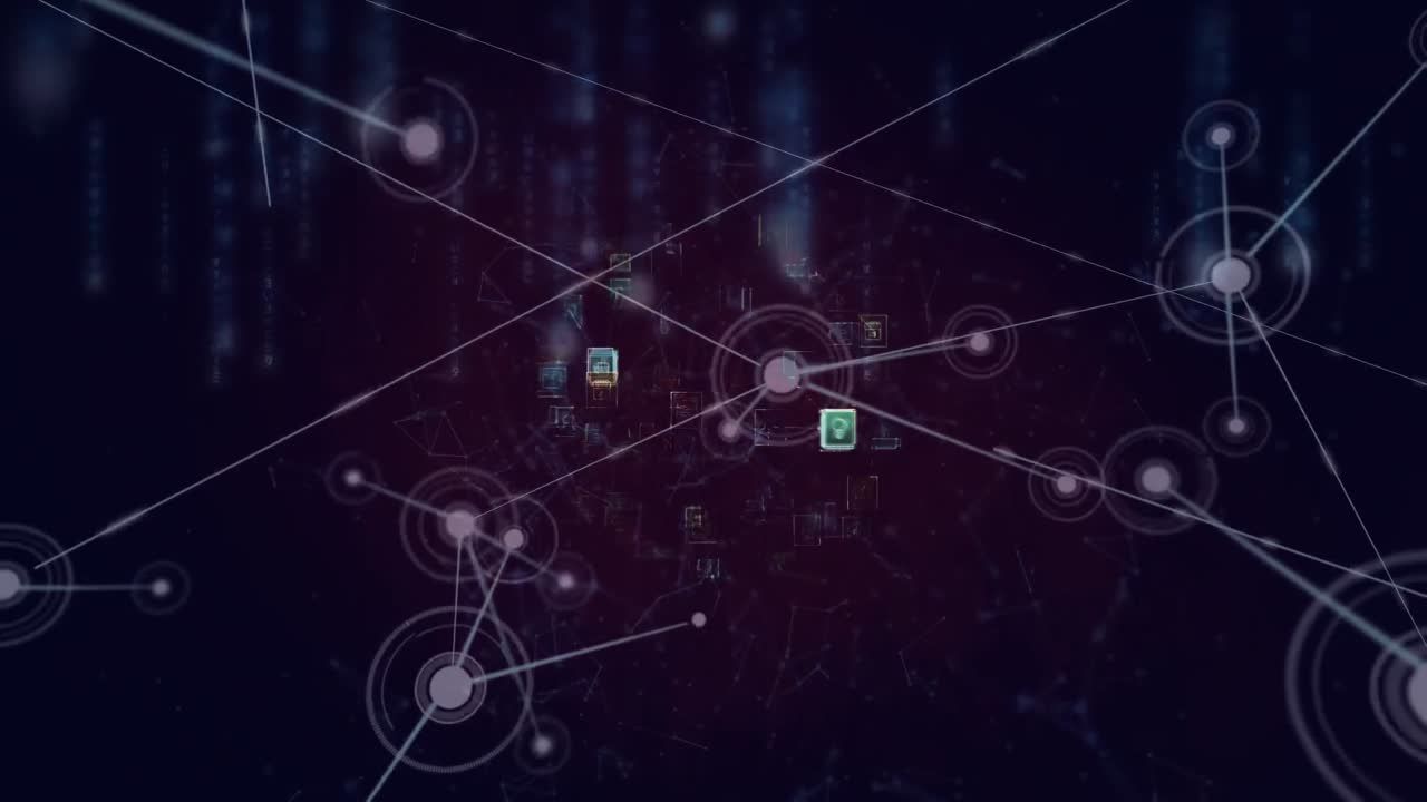 Animation of network of connections on black background