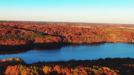 golden hour over a lake in a wisconsin park