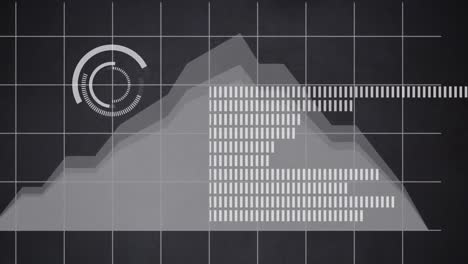 Rundscanner-Und-Musik-Equalizer-Vor-Statistischer-Datenverarbeitung-Auf-Schwarzem-Hintergrund