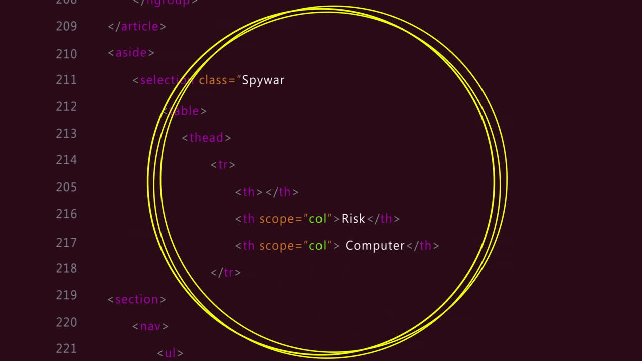 Yellow circle overlay animation on dark background using HTML and CSS