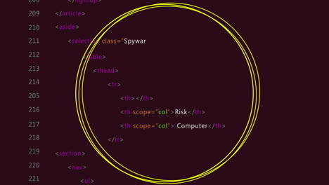 yellow circle overlay animation on dark background using html and css