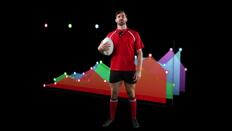 animación de un jugador de rugby sobre las estadísticas